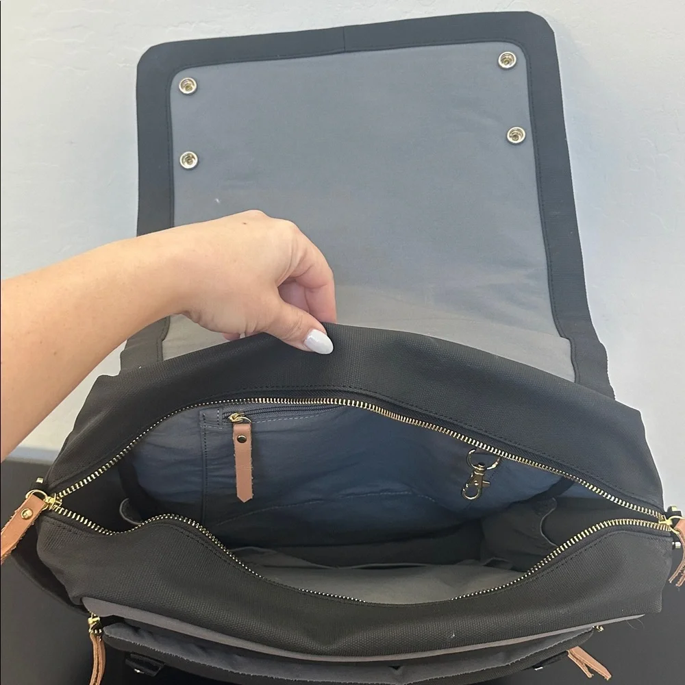 Petunia Pickle Bottom Black Boxy Backpack Diaper Bag